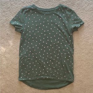 Olive Green Shirt Rose Gold Hearts